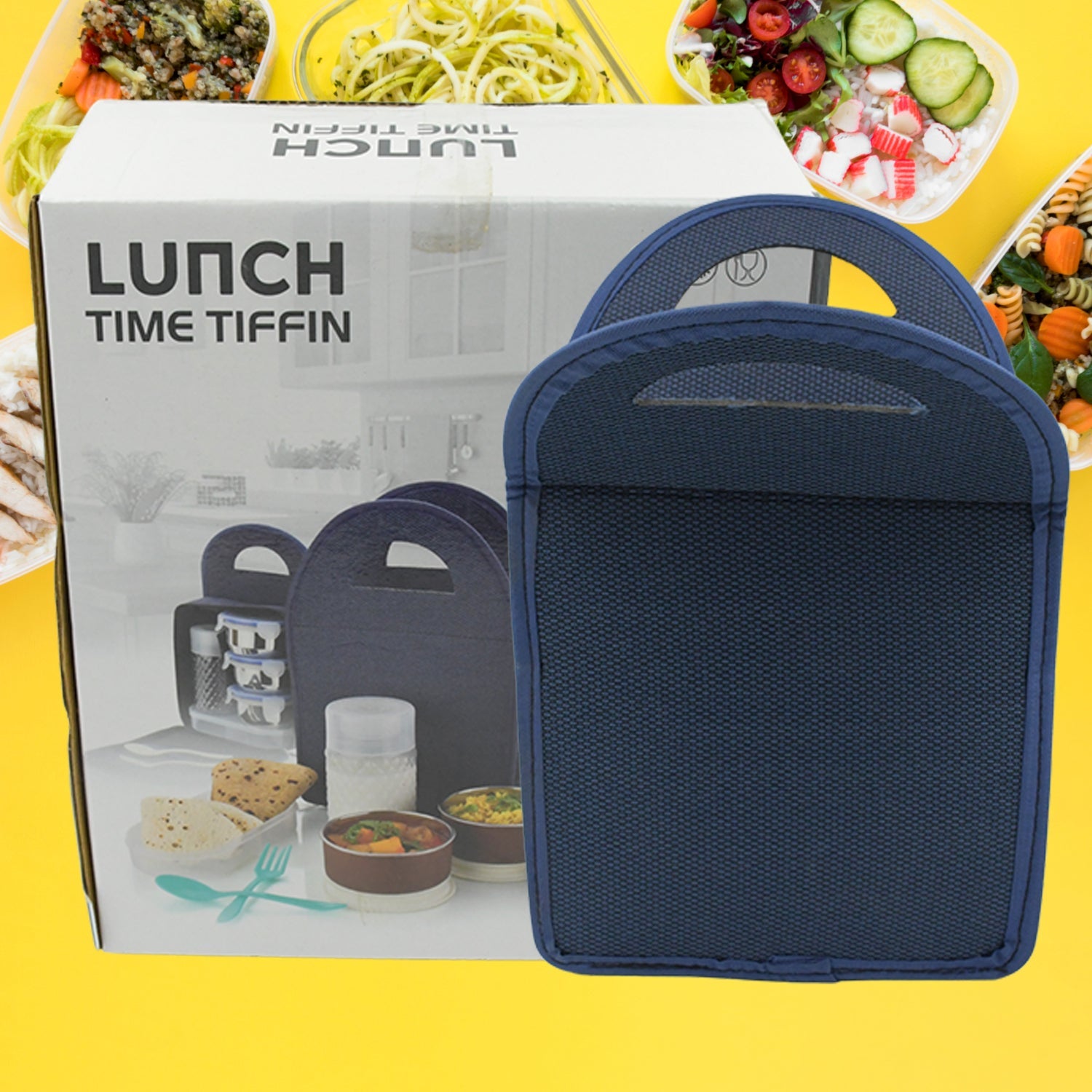 5773 6In1 Tiffin Box-Lunch Box | 3 Stainless Steel Containers | Plastic lid Box | Spoon & Fork /Plastic Bottle | Insulated Fabric Bag | Leak Proof | Microwave Safe for Office, College and School for Men, Women (6 pcs) 5773 6In1 Tiffin Box-Lunch Box | 3 Stainless Steel Containers | Plastic lid Box | Spoon & Fork /Plastic Bottle | Insulated Fabric Bag | Leak Proof | Microwave Safe for Office, College and School for Men, Women (6 pcs)
